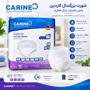 پوشک بزرگسال کارین شورتی سایز لارج بسته ۳۰ عددی